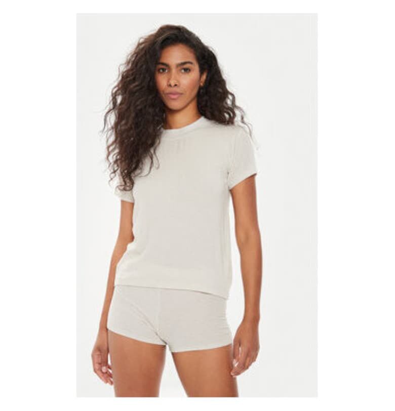 Дамска тениска -  303927417 - Модал/Вълна - Бежов American Vintage