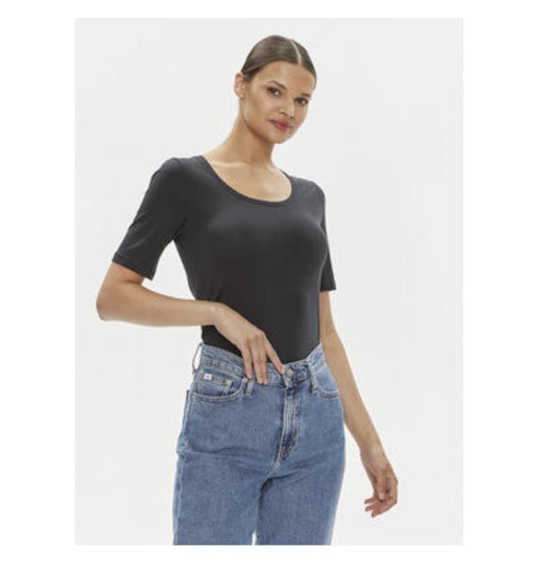 Дамска тениска -  304005275 - Памук - Черен - Черен Gant