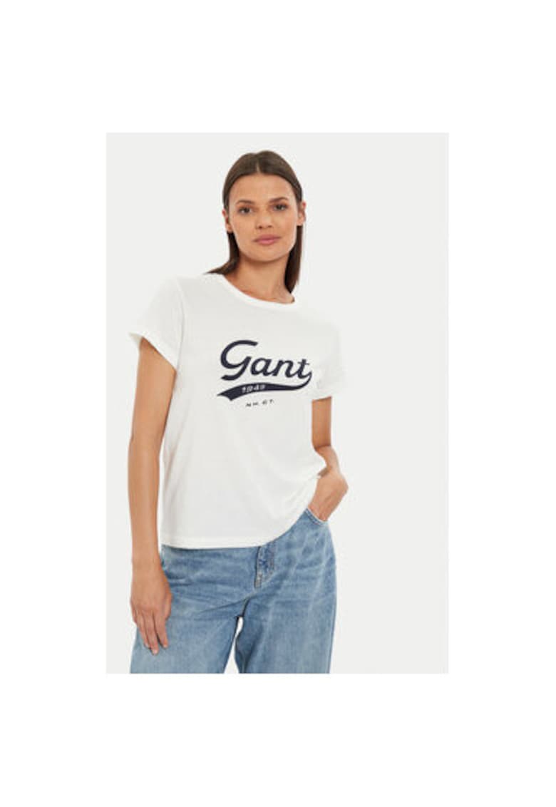 Дамска тениска - 304177736 - Памук - Бяла - Бял Gant