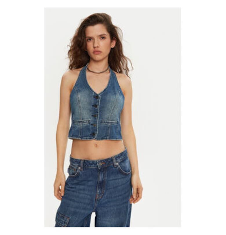 Дамска тениска -  304214011 - Памук - Син - Син ONE TEASPOON