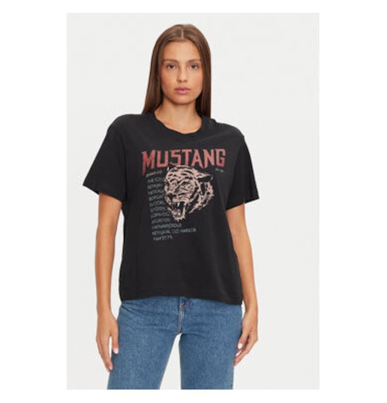 Дамска тениска -  304339912 - Памук - Черен - Черен Mustang