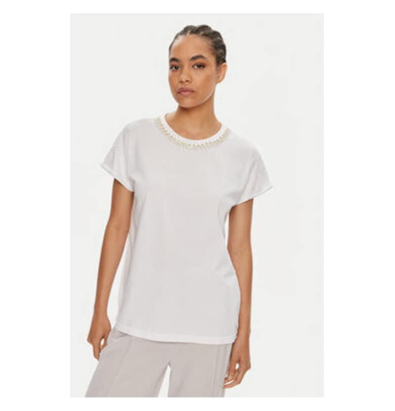 Дамска тениска -  304446689 - Памук - Бяла - Бял DIXIE