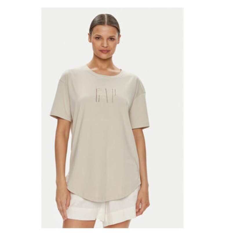 Дамска тениска -  304508592 - Памук - Бежов - Бежов GAP