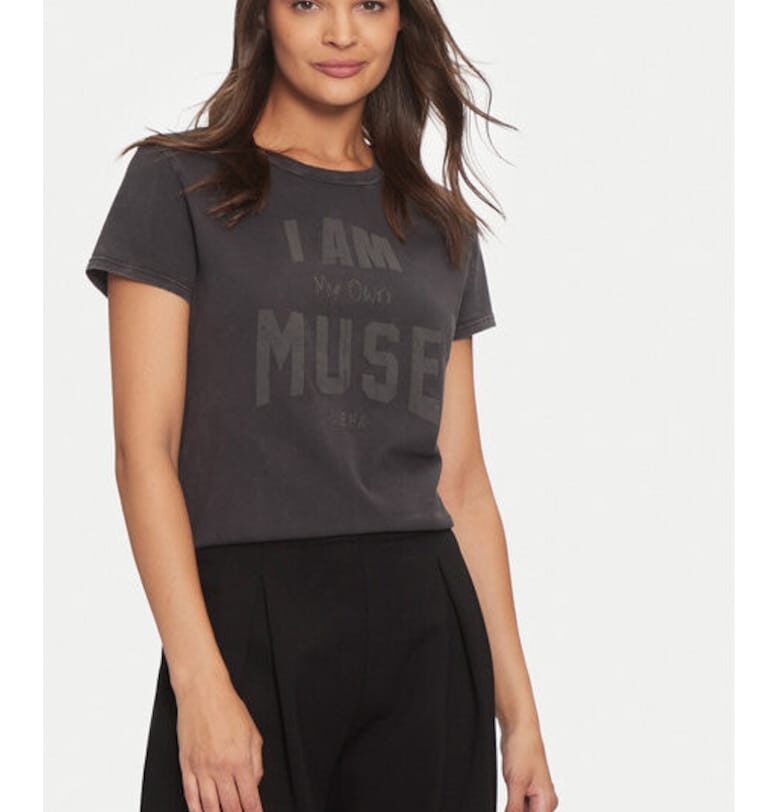 Дамска тениска -  304530180 - Памук - 85677 - Черен DEHA