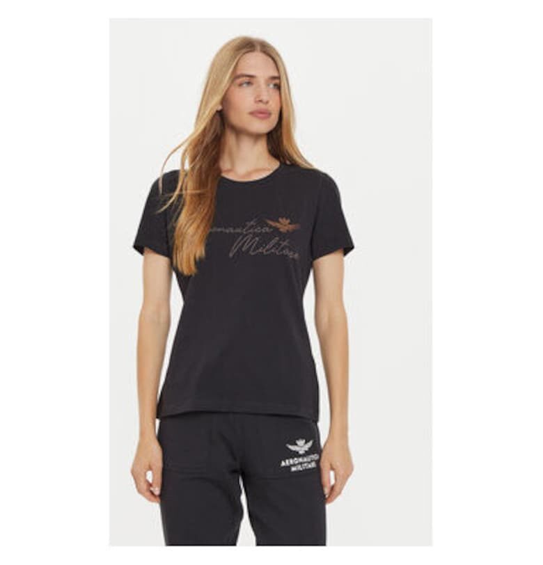 Дамска тениска -  304565298 - Памук - Черен - Черен Aeronautica Militare