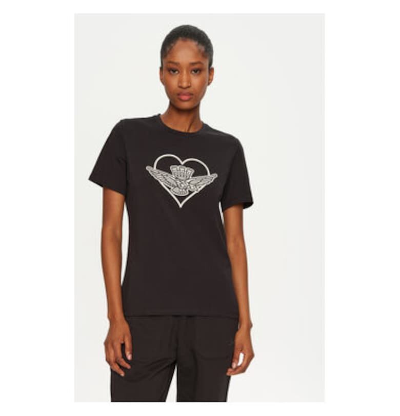 Дамска тениска -  304565601 - Памук - Черен - Черен Aeronautica Militare