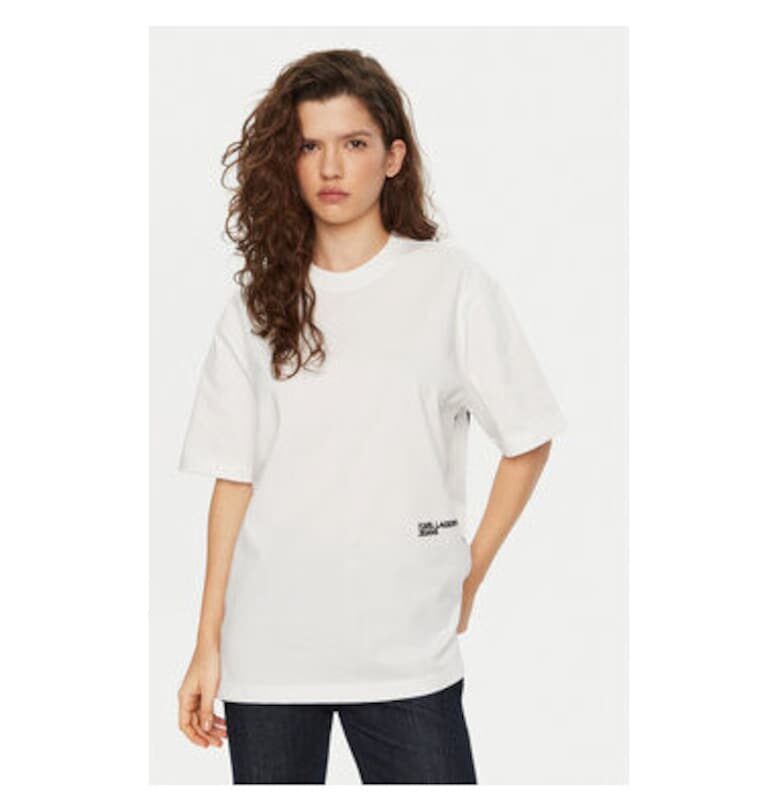 Дамска тениска -  304583063 - Органичен памук - Бяла - Бял KARL LAGERFELD JEANS