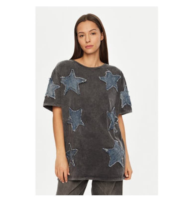 Дамска тениска -  304604331 - Памук - Сива - Сив ONE TEASPOON