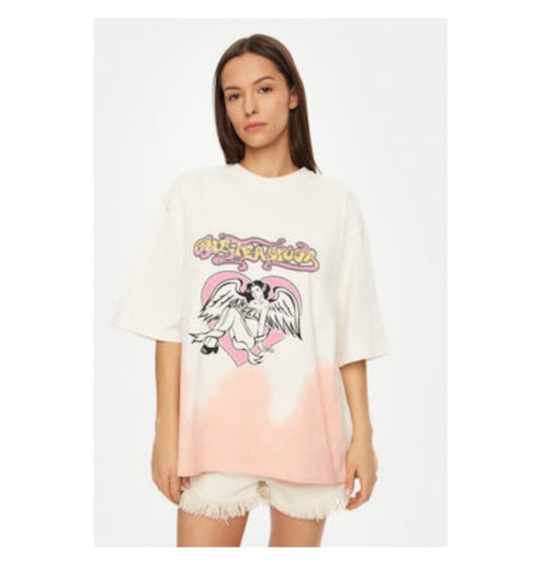 Дамска тениска -  304604416 - Памук - Бежов - Бежов ONE TEASPOON