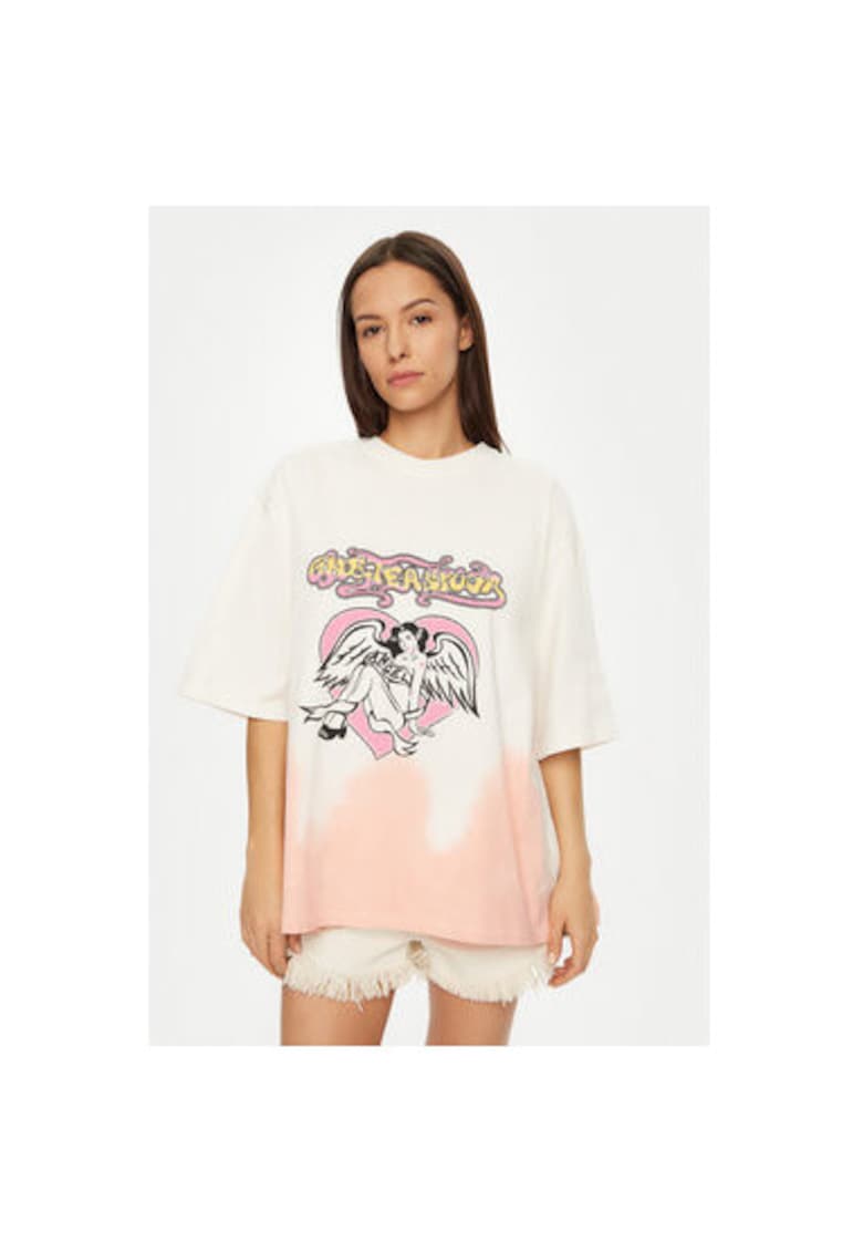 Дамска тениска - 304604416 - Памук - Бежов - Бежов ONE TEASPOON