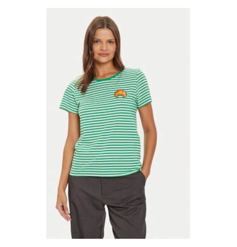 Дамска тениска -  304736254 - Органичен памук - Зелена - Зелен Noisy May