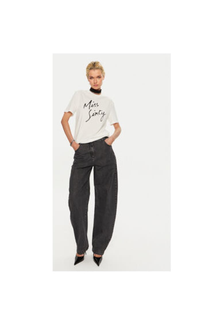 Дамска тениска - 304759864 - Полиестер/Коприна/Памук - Бяла - Бял Miss Sixty