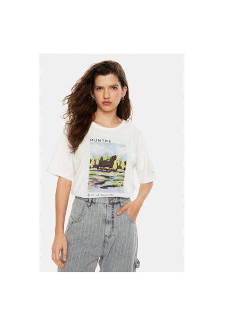Дамска тениска - 304891502 - Органичен памук - Бяла - Бял Munthe