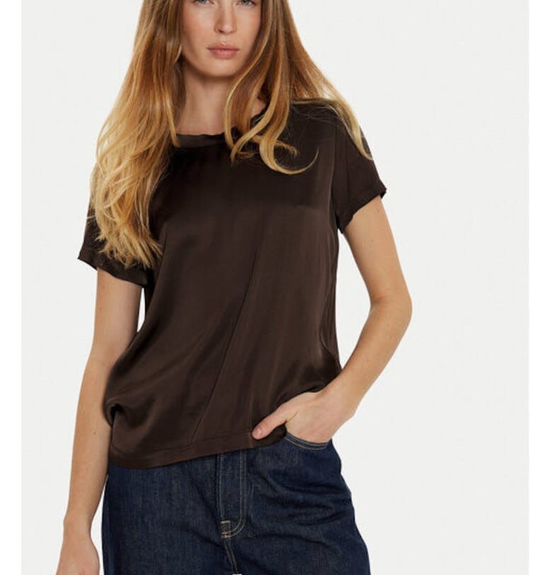 Дамска тениска -  304902505 - Вискоза - Кафява - Кафяв VICOLO