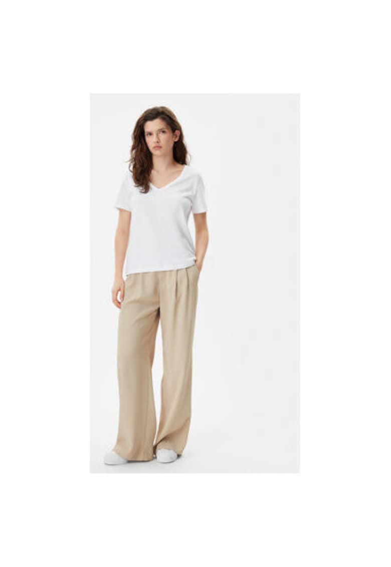 Дамска тениска - 305290656 - Органичен памук - Бяла - Бял GAP