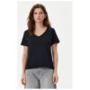 Дамска тениска - 305290663 - Органичен памук - Черна - Черен GAP