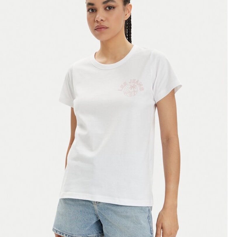 Дамска тениска -  593766 - Бяла - Памук - Lee