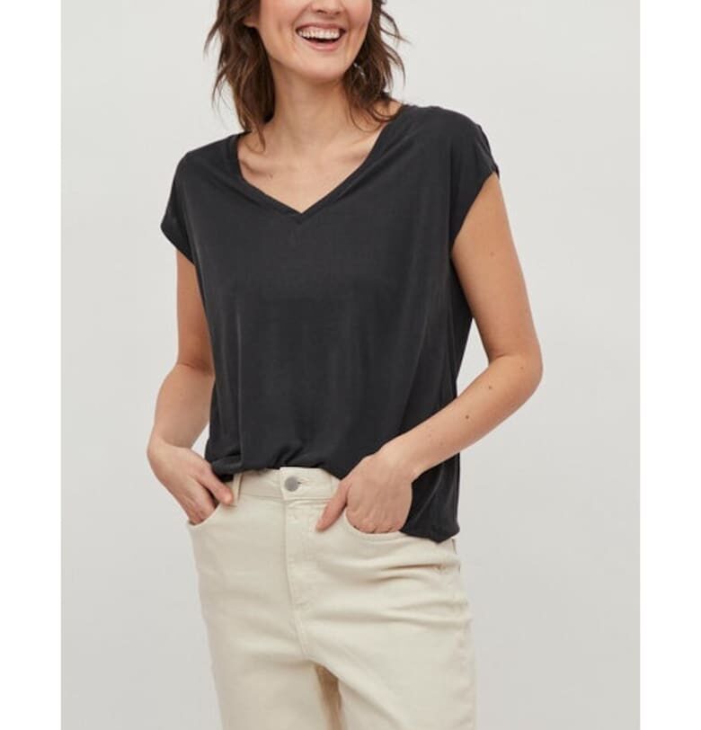 Дамска тениска -  806554 - черна - модал - Черен Vila