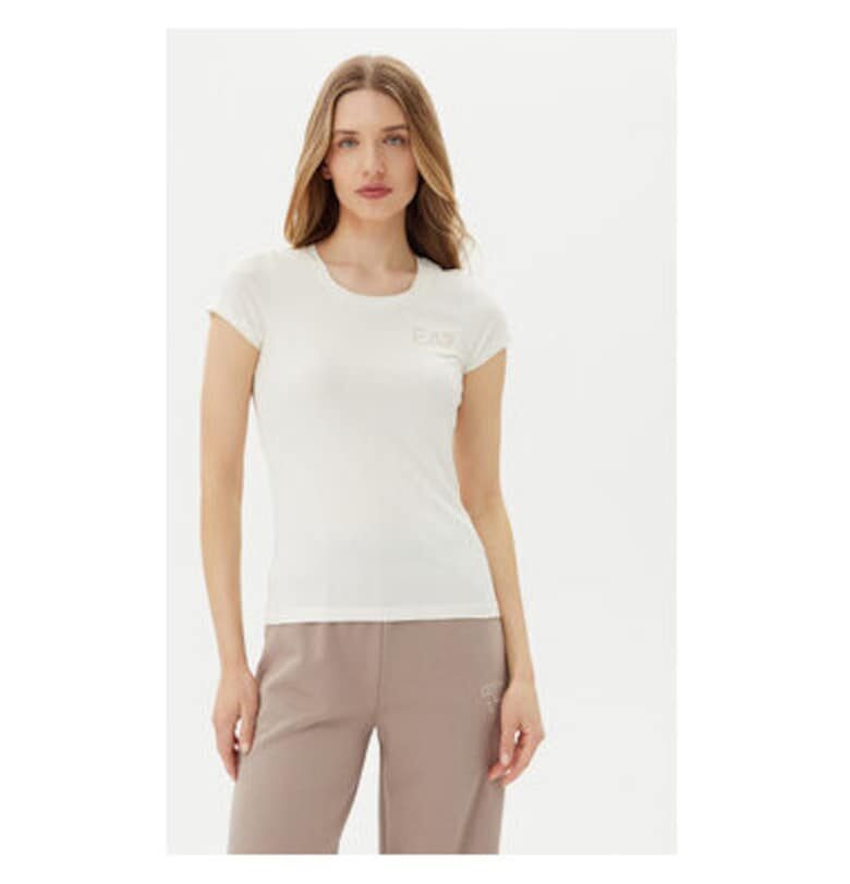Дамска тениска  Emporio Armani - 8NTT65 TJDQZ - Памук/Модал - 2XL INTL - Бяла EA7