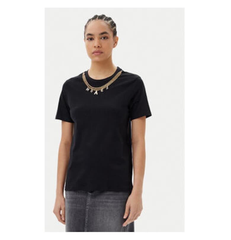 Дамска тениска  GPP25098TS - памук - черна - Черен Silvian Heach