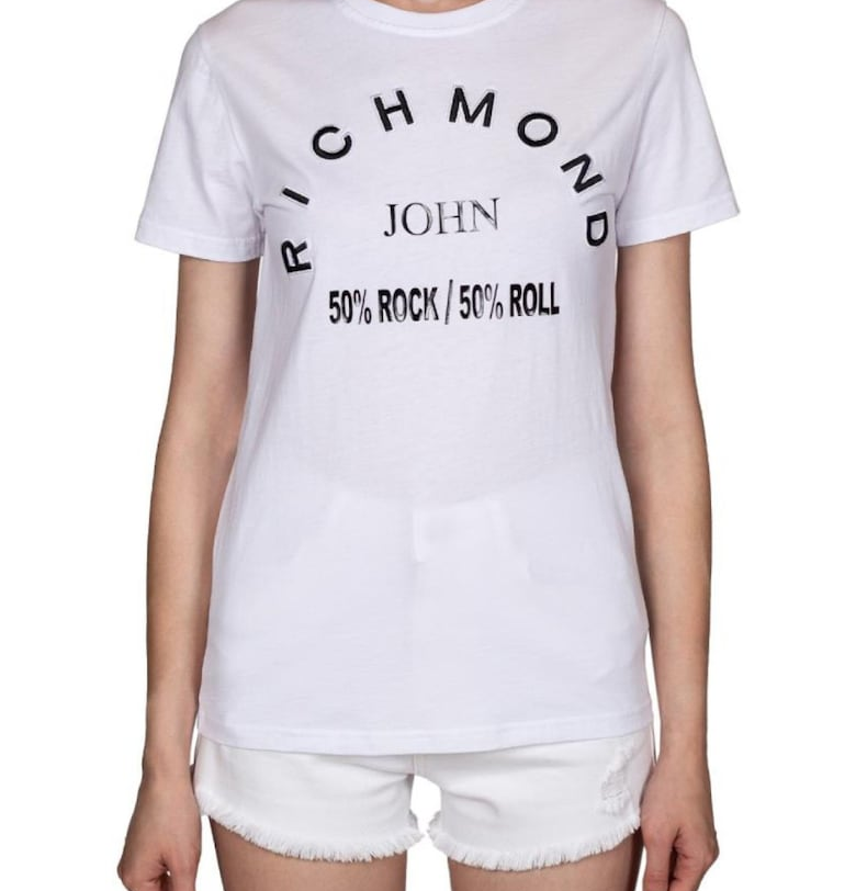 Дамска тениска - John Richmon - Памук - Бял - Бял John Richmond