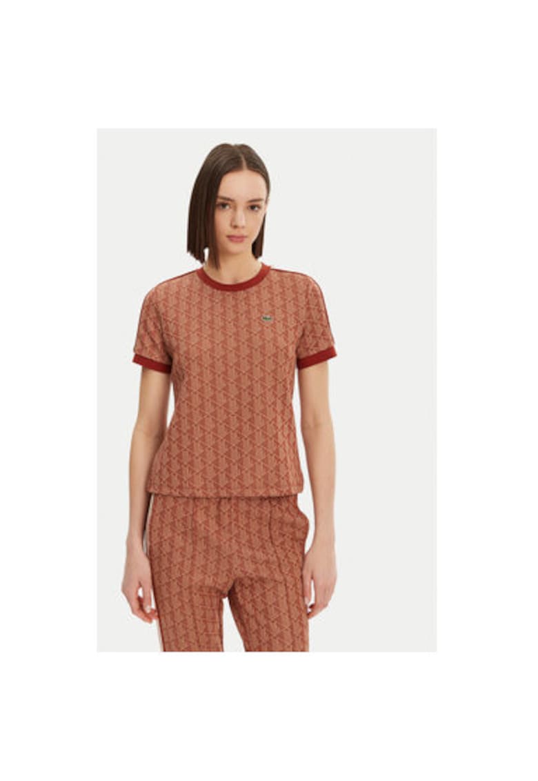Дамска тениска TF3244 - Полиестер/Памук - Оранжев - Оранжев Lacoste
