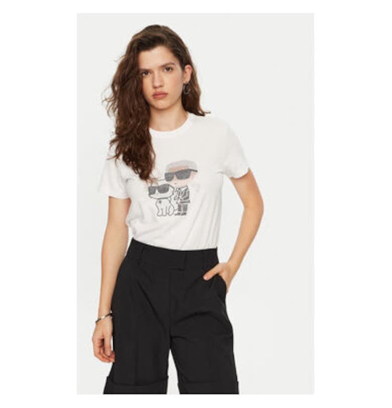 Дамска тениска  Органичен памук - Бял Karl Lagerfeld