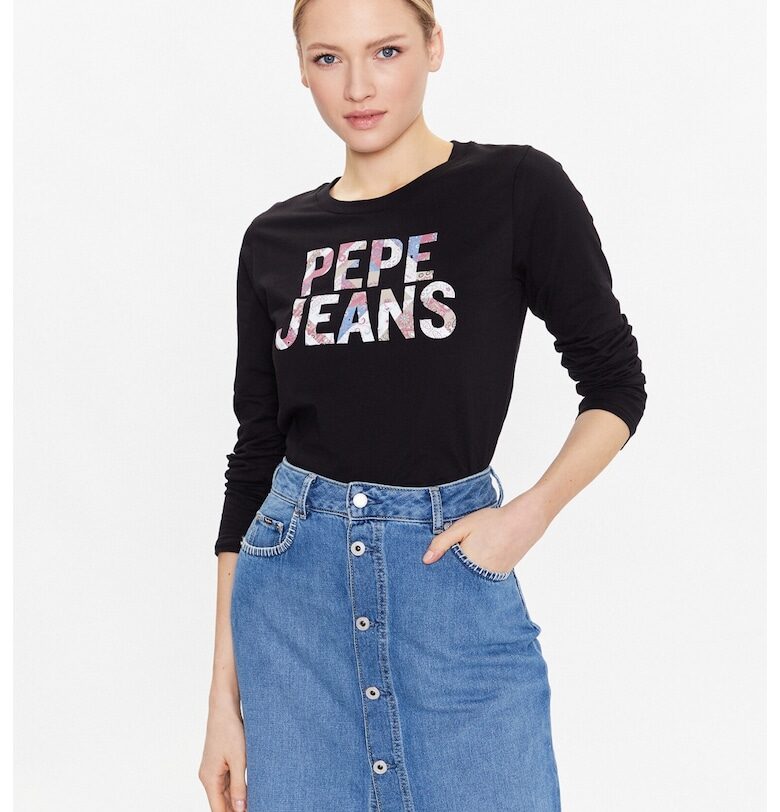 Дамска тениска -  Памук - Черен Pepe Jeans