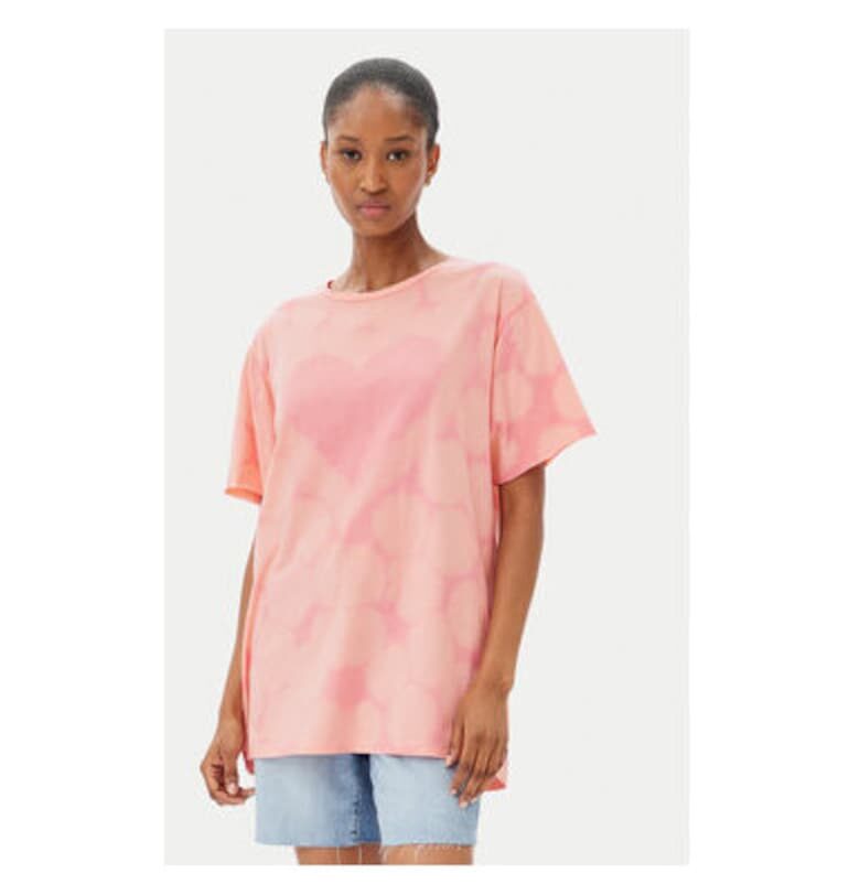 Дамска тениска  модел 26918 - памучен материал - цвят Розов - Розово ONE TEASPOON