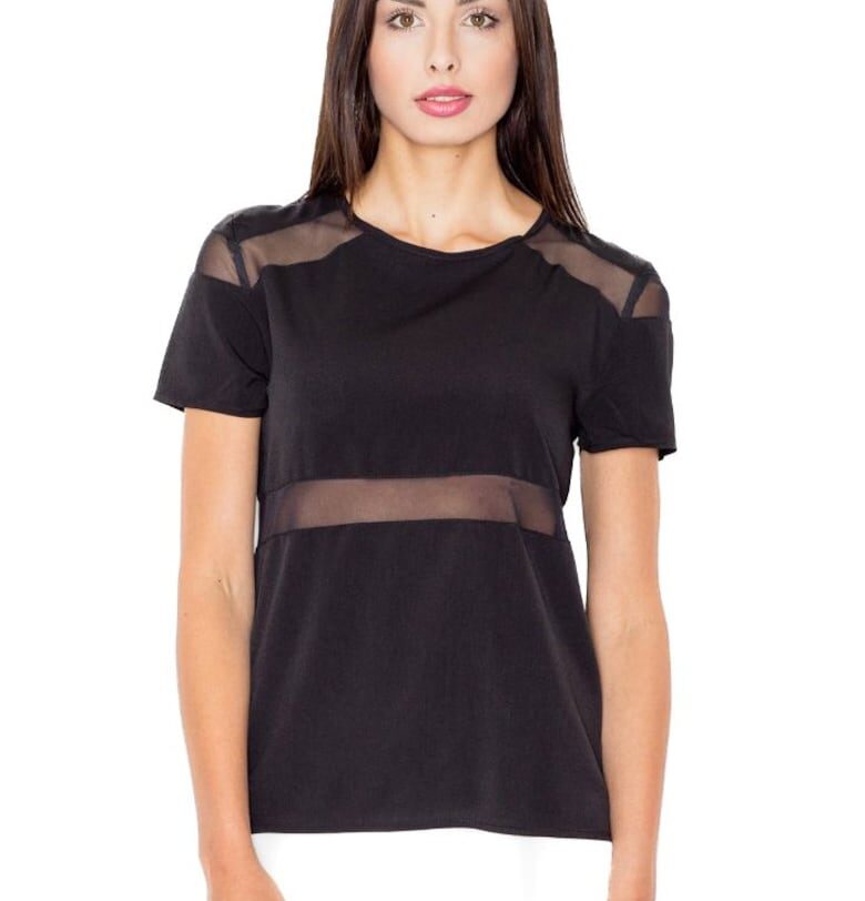 Дамска тениска с къс ръкав Isone M468 черна - Черен Figl