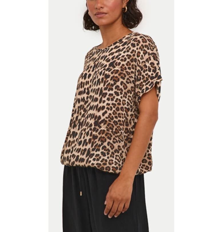 Дамска тениска - цвят кафе - 369254 - Кафява - Вискоза - kaffe