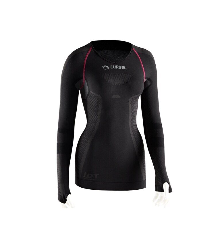 Дамска термо тениска с дълъг ръкав -  Cristallo - тъмно сиво-фуксия Lurbel