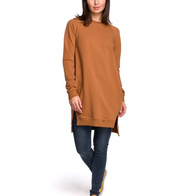 Дамска туника - Памук/Еластан - Кафява - Кафяв OEM