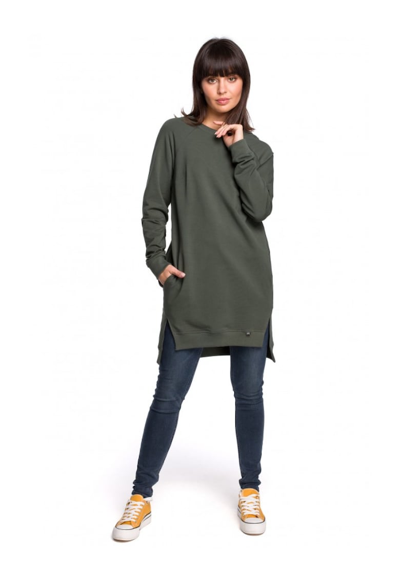 Дамска туника - Памук/Еластан - Кафява - Зелен OEM