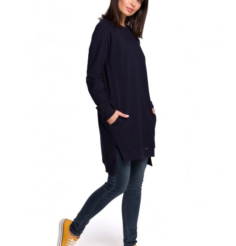 Дамска туника - Памук/Еластан - Кафява - Тъмносин OEM