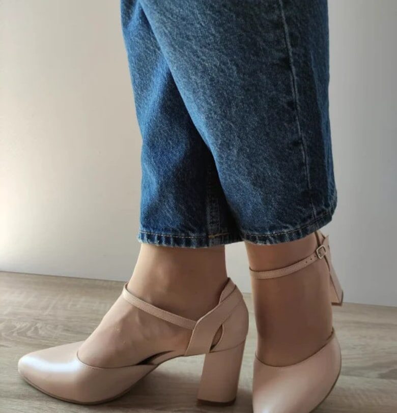 Дамски Обувки  30216 Елегантни - Нюд слонова кост Antonio