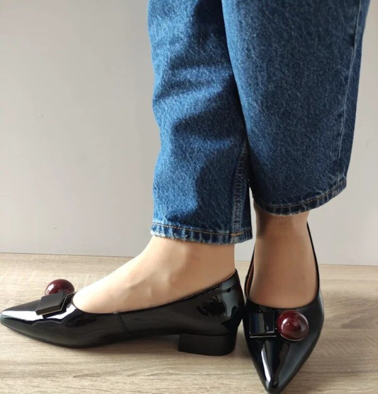 Дамски Обувки  460002A 01-L Елегантни - Черни Лак Pass