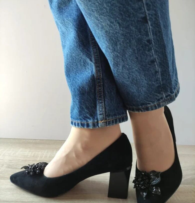 Дамски Обувки  60063C 01-I - Елегантни - Черни Велур - Черно Epica