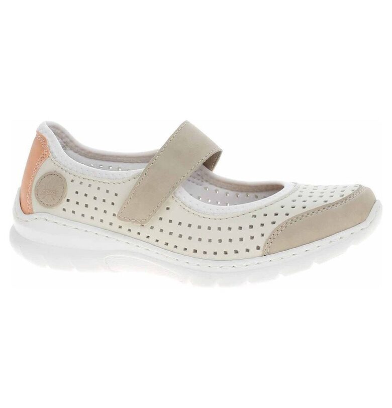 Дамски балетки  859391 - Синтетика - Бежов Rieker