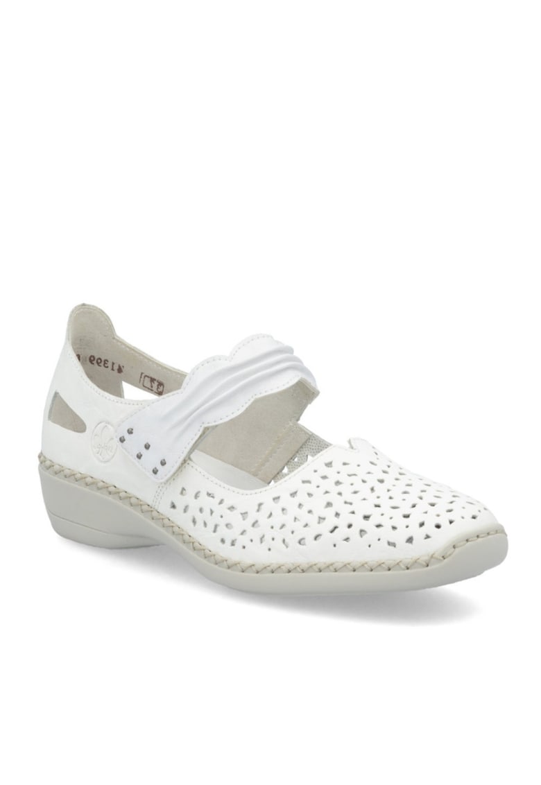Дамски бели обувки с велкро 41399-80 Rieker