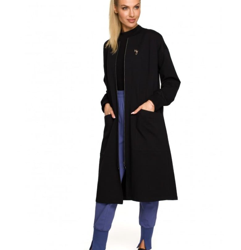 Дамски блейзър  С цип - Памук - Еластан - Черен MOE