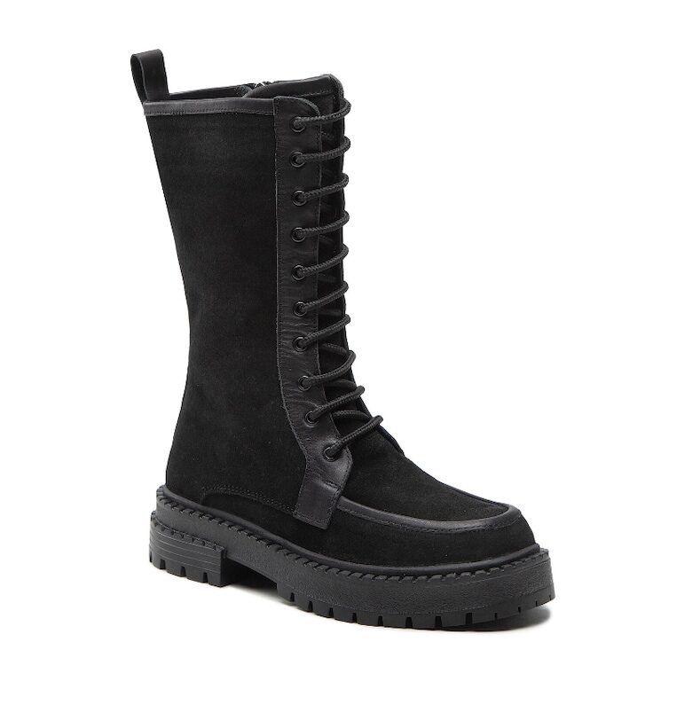 Дамски боти Изчистени Естествена кожа/Велур Simple