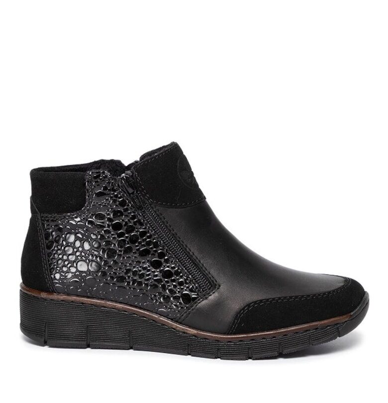 Дамски боти до глезена -  20156995536 - Естествена кожа - Черен Rieker