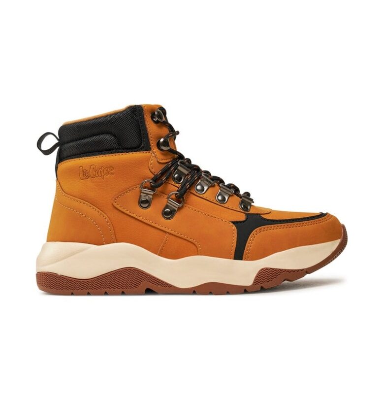 Дамски боти до глезена -  22112 - Екокожа - Кафяв Lee Cooper