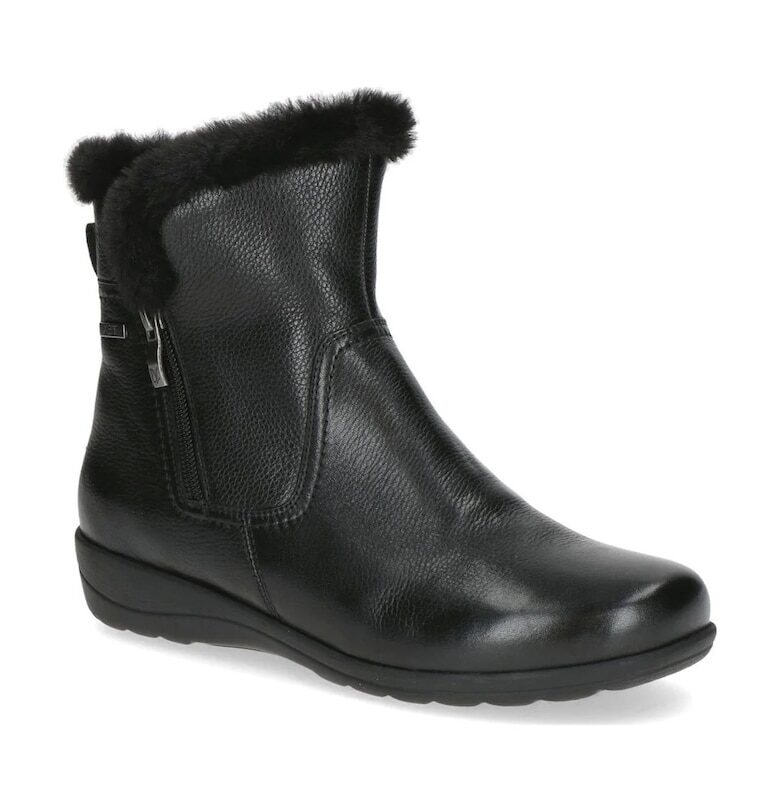 Дамски боти -  ежедневни - текстил/естествена кожа - черни Caprice