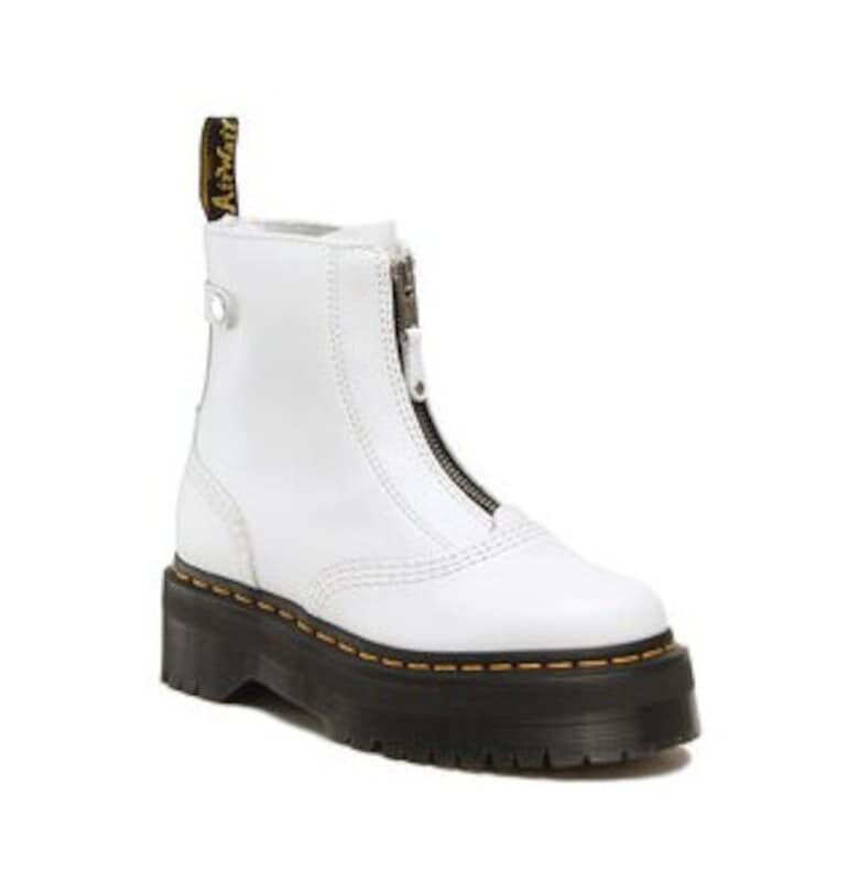 Дамски ботуши Dr.Martens Glany Jetta - естествена кожа - бели - Dr Martens