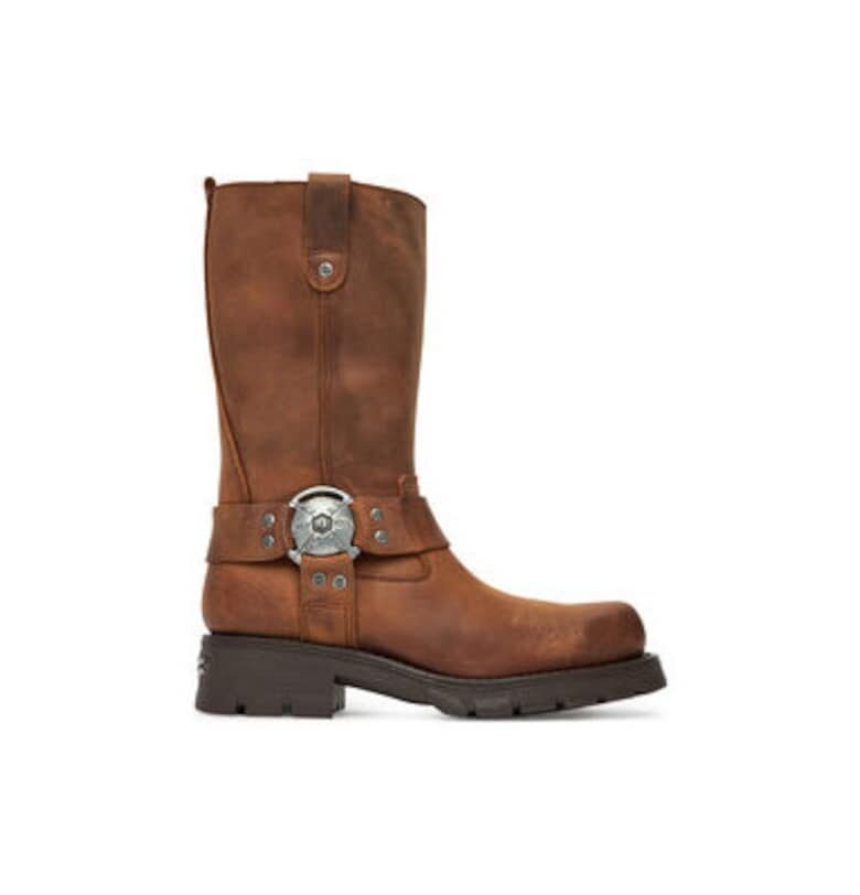 Дамски ботуши  M-7610-C2 - Естествена кожа - Кафяв New Rock