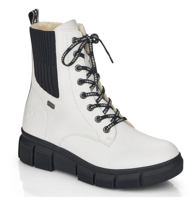 Дамски ботуши Rieker с връзки X3414-80 с бяла водоотблъскваща мембрана 06153 Rieker