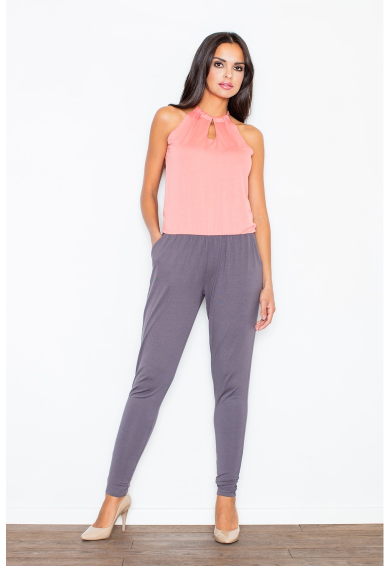 Дамски гащеризон - без ръкави - с джобове - полиестер - Корал Figl