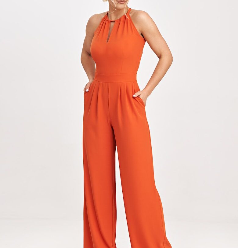 Дамски гащеризон -  елегантен - оранжев - полиестер Figl